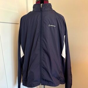 Boeing Mens 2X Convertible Zip Off Sleeve Jacket Vest Navy Blue Windbreaker
